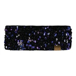 C.C Sequin Headwrap – Black or Purple/Black